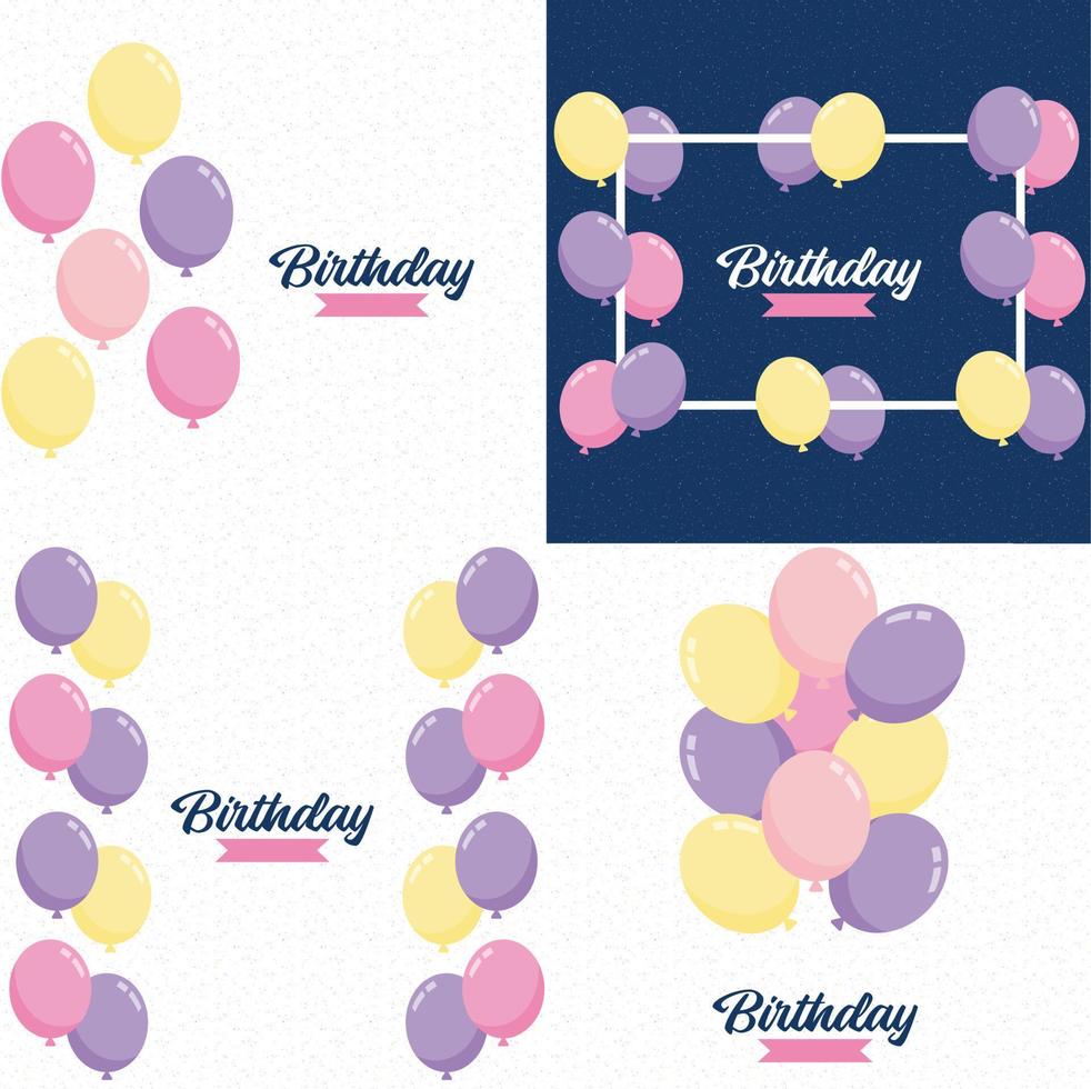 Birthday design set with balloons vector