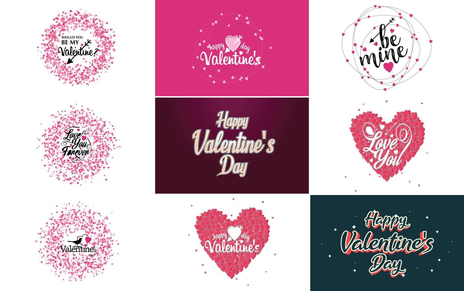 Be My Valentine lettering with a heart design. suitable for use in Valentine's Day cards and invitations vector