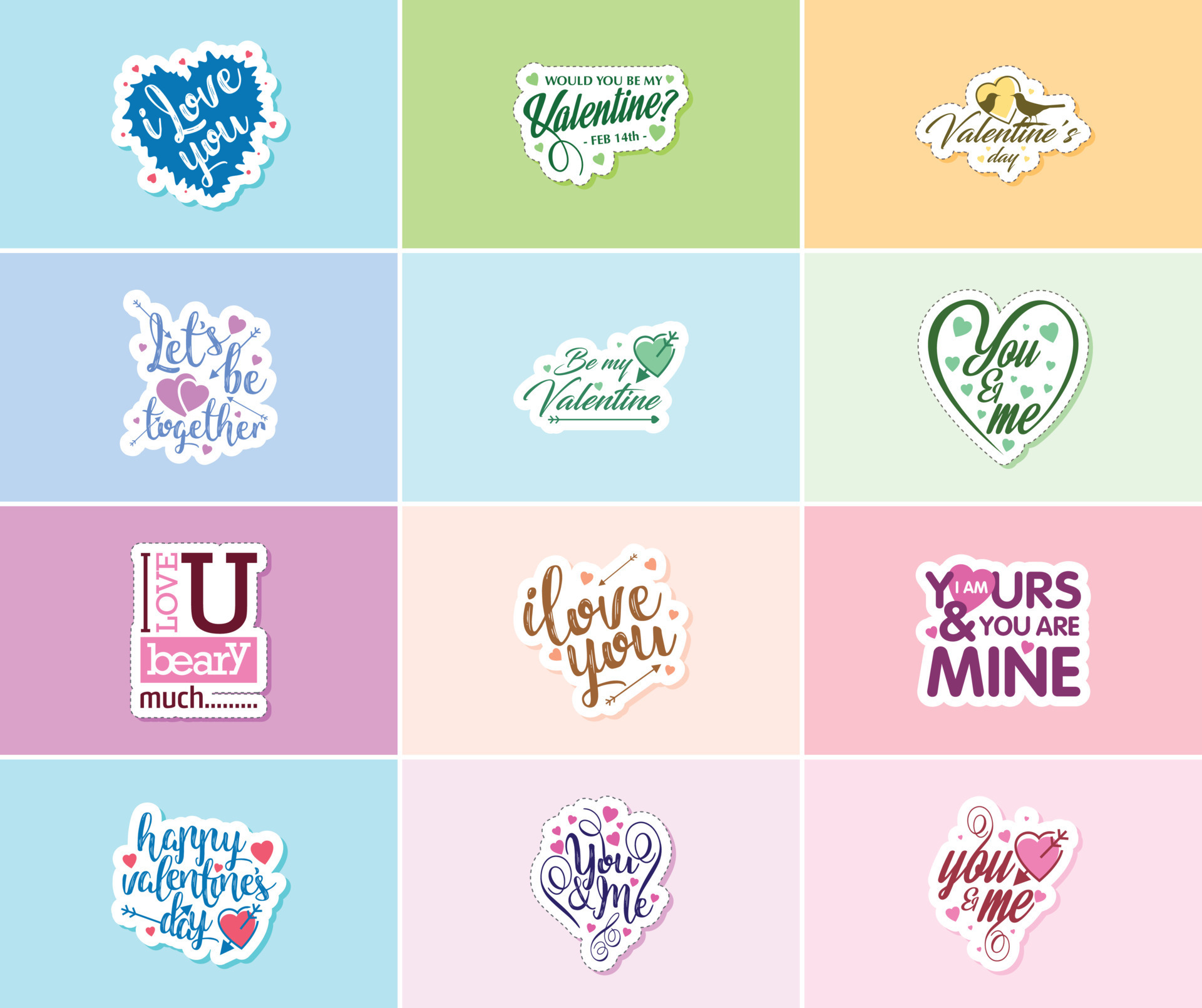 I love you Stickers - Free valentines day Stickers