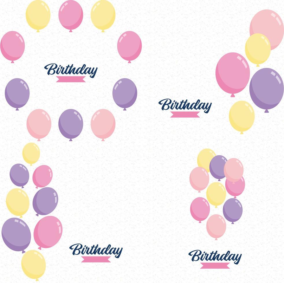 Happy Birthday written in a calligraphy font with balloons vector