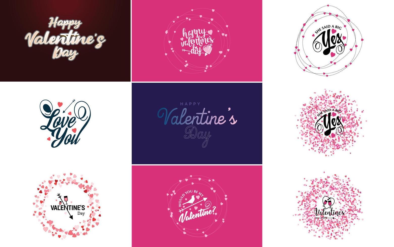 feliz día de san valentín ilustración vectorial de letras dibujadas a mano adecuada para su uso en el diseño de volantes. invitaciones carteles folletos y pancartas vector