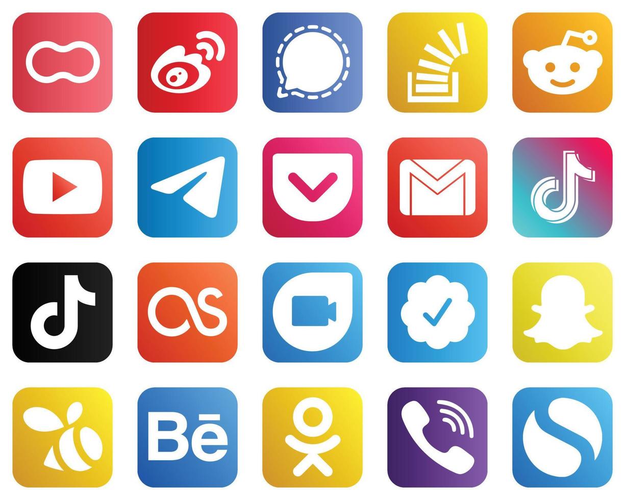 Complete Social Media Icon Pack 20 icons such as telegram. youtube. mesenger. reddit and stock icons. High quality and minimalist vector