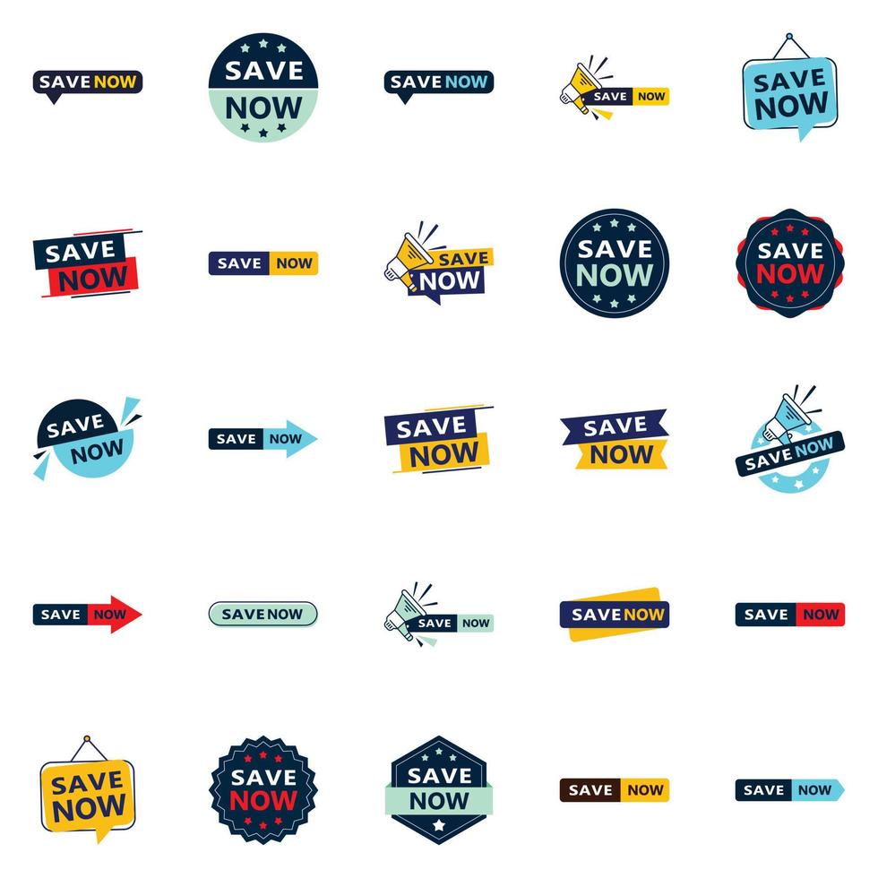 25 Versatile Typographic Banners for promoting savings across media vector