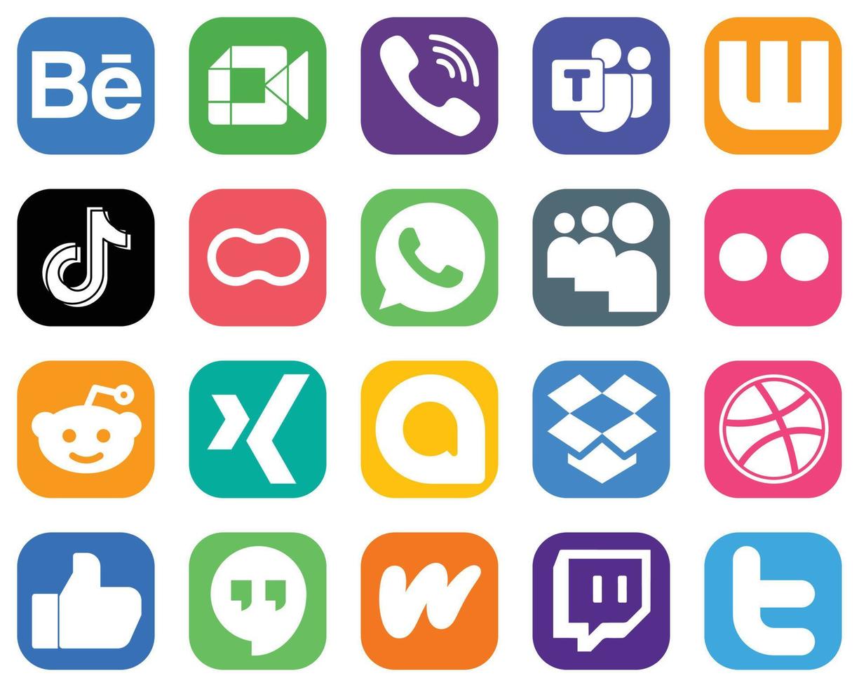 Complete Social Media Icon Pack 20 icons such as women. peanut and video icons. Gradient Icon Set vector