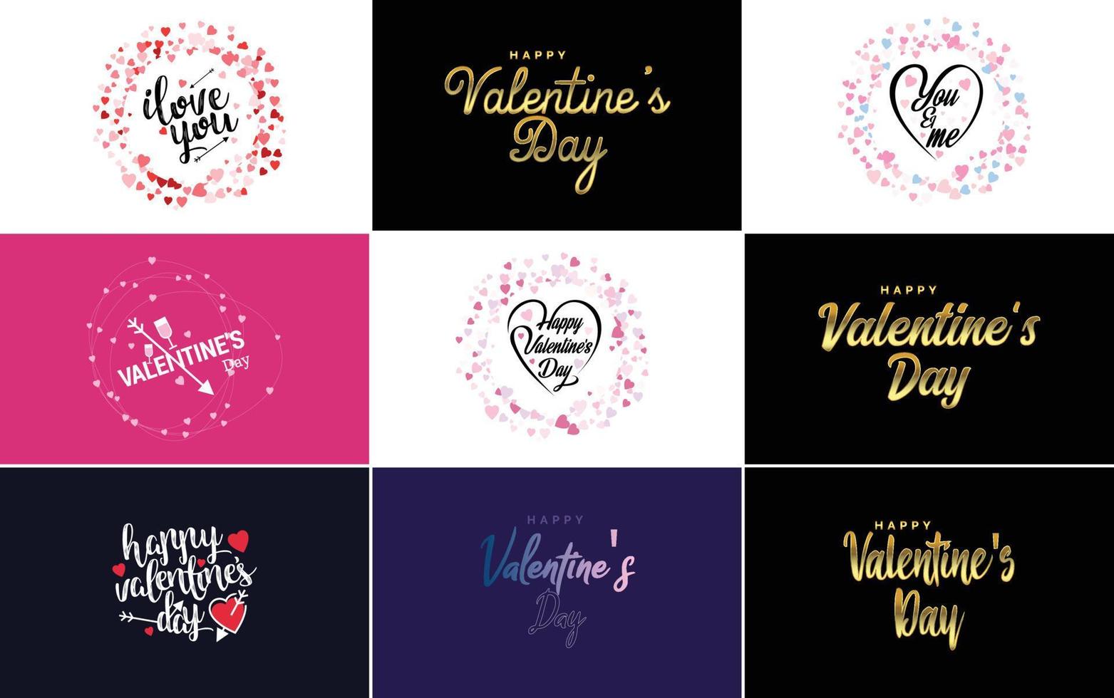 Happy Valentine's Day typography poster with handwritten calligraphy text. isolated on white background vector illustration