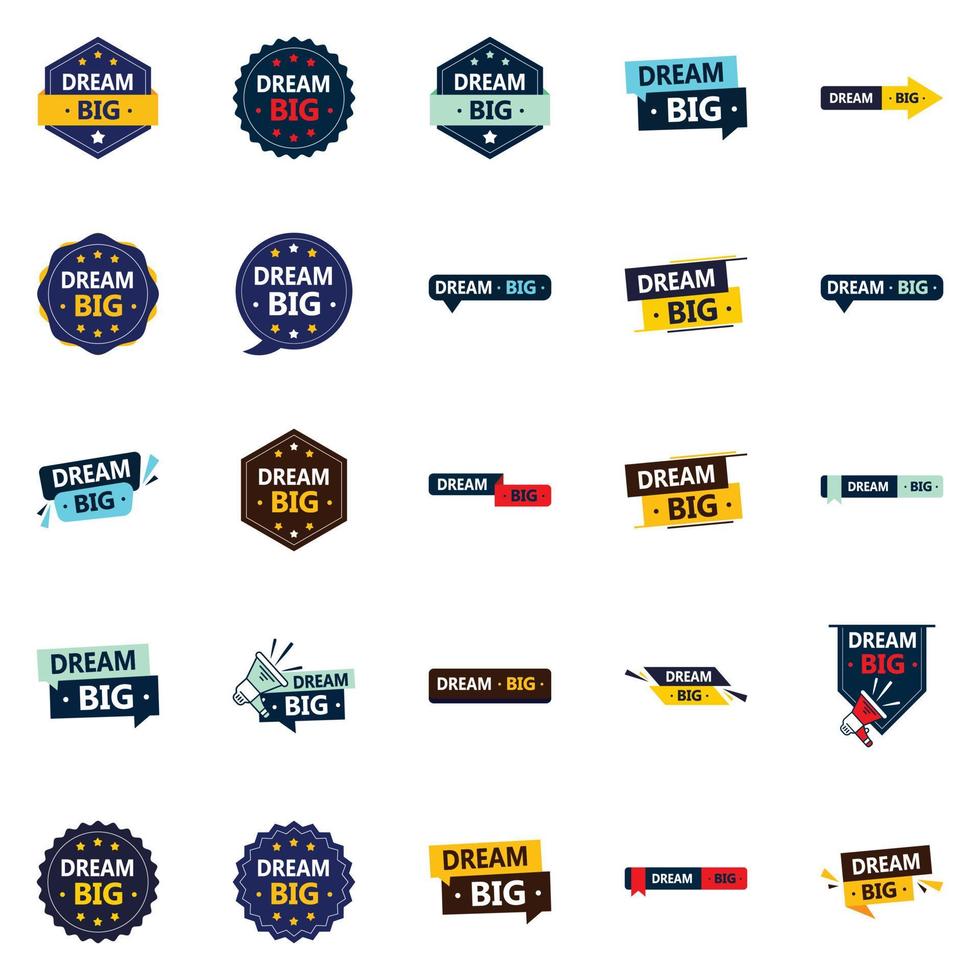 25 Unique vector designs for reaching your full potential Dream Big