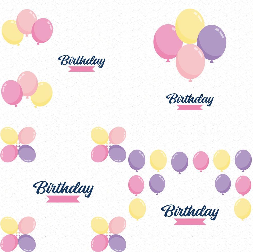 Colorful Happy Birthday announcement poster. flyer. and greeting card in a flat style vector illustration