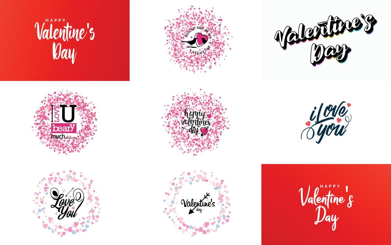 Happy Valentine's Day typography poster with handwritten calligraphy text. isolated on white background vector