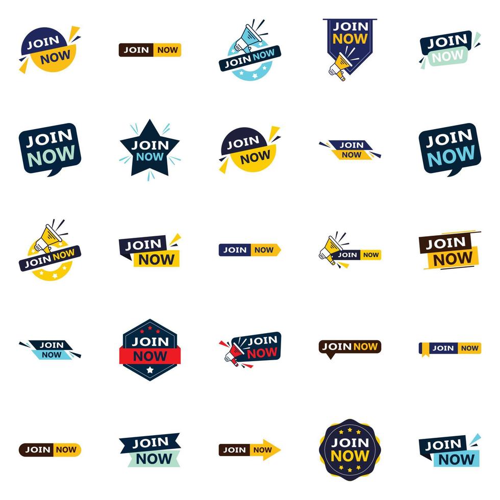 25 Versatile Typographic Banners for promoting membership across platforms vector