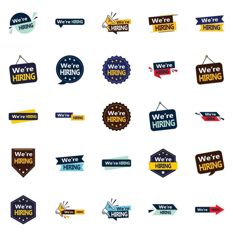 25 Eye catching We're Hiring Vector Elements to promote your job openings