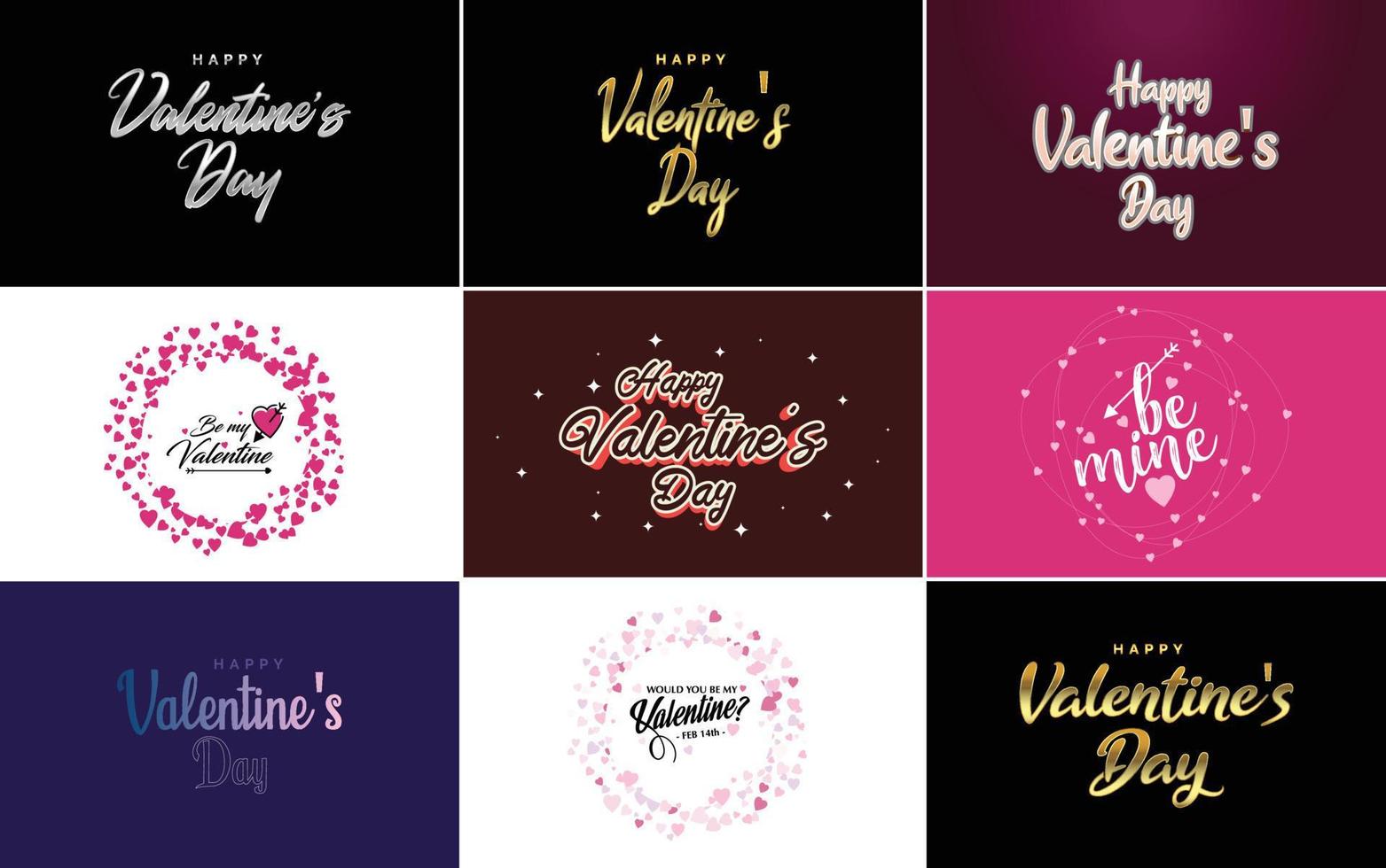 Happy Valentine's Day hand lettering calligraphy text and heart. isolated on white background vector illustration