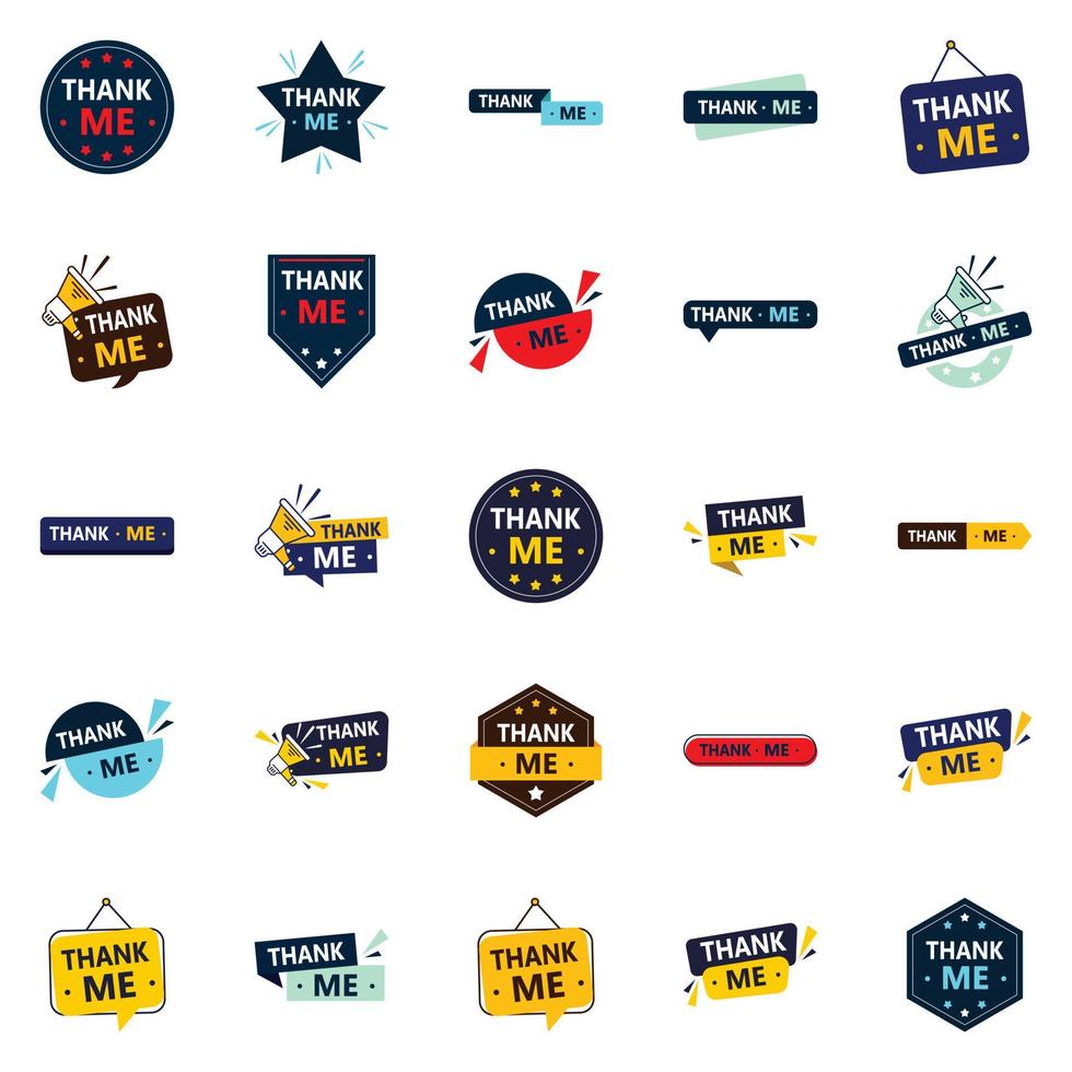 25 Diverse Thank Me Banners to Show Your Appreciation vector