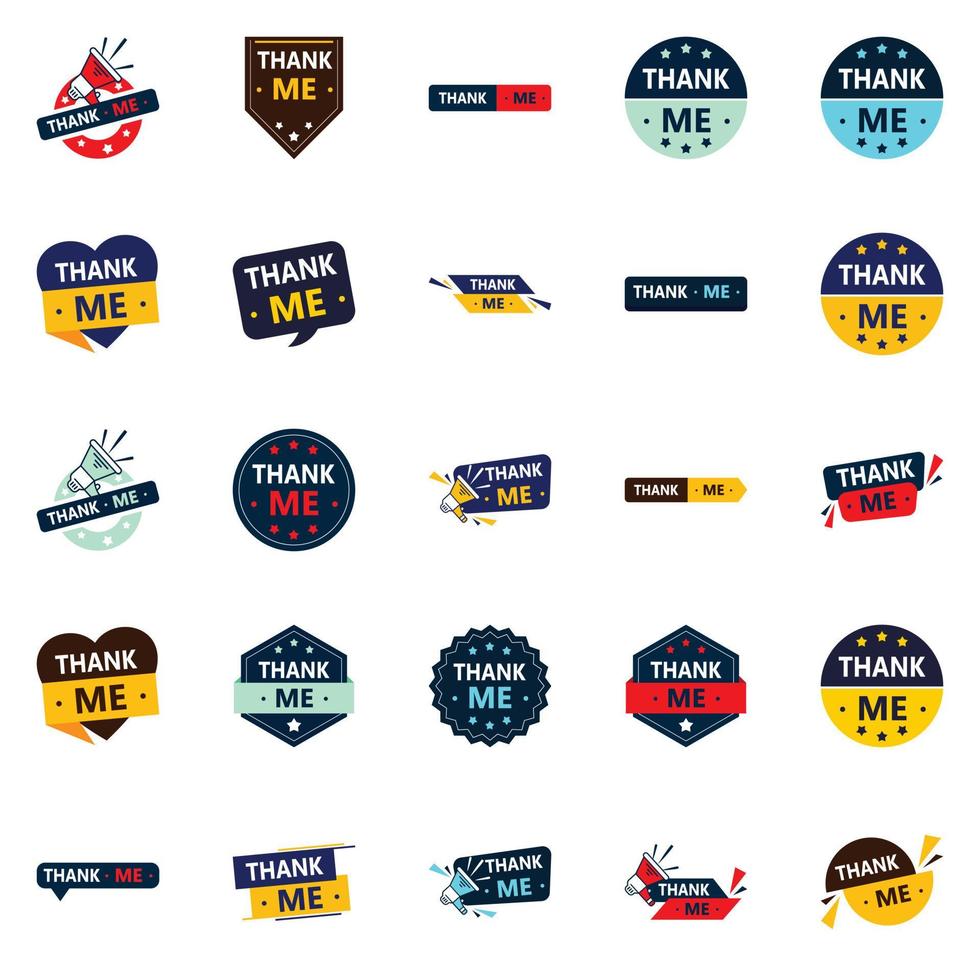 25 Impressive Thank Me Banners to Show Your Gratitude vector