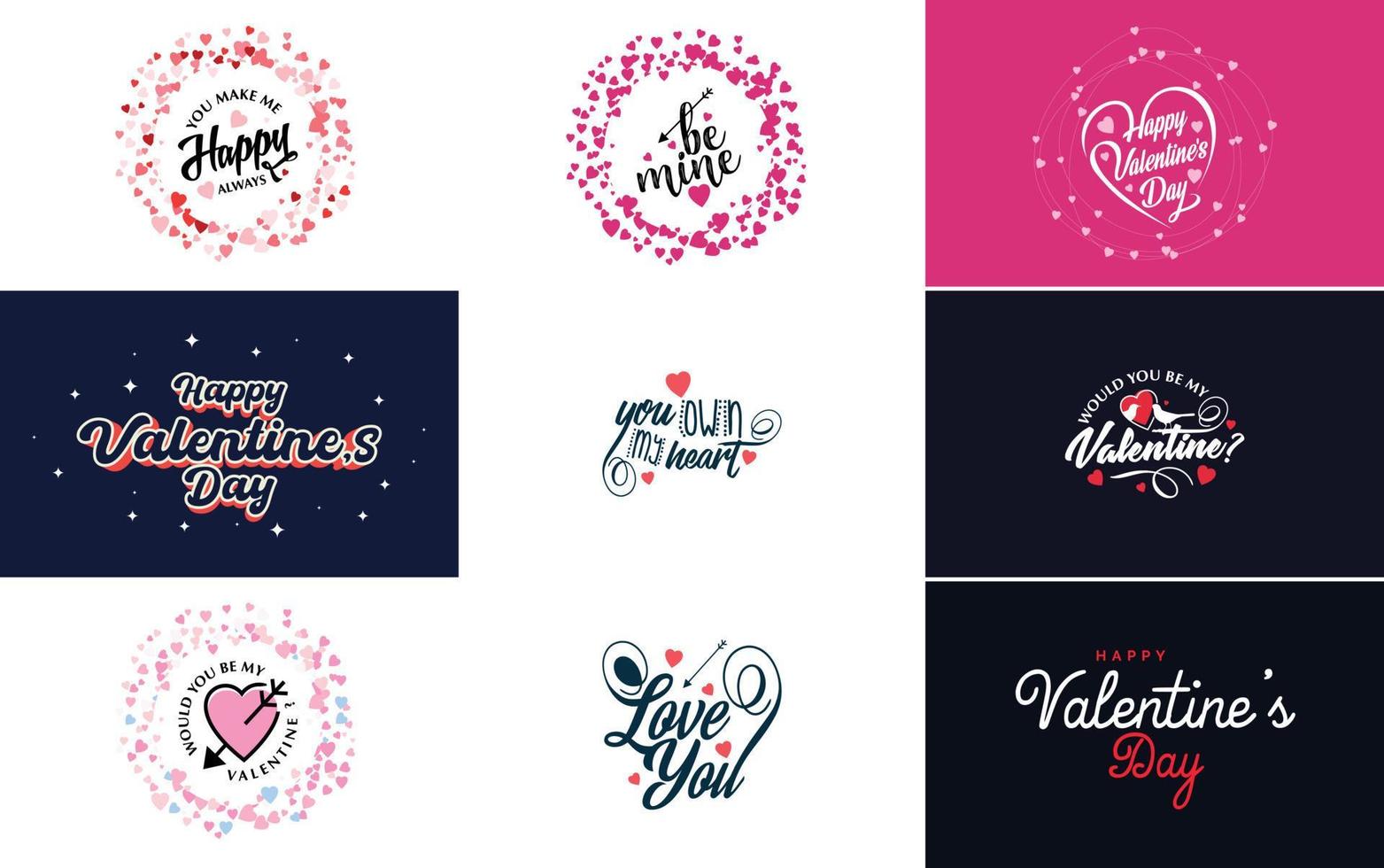 Be My Valentine lettering with a heart design. suitable for use in Valentine's Day cards and invitations vector