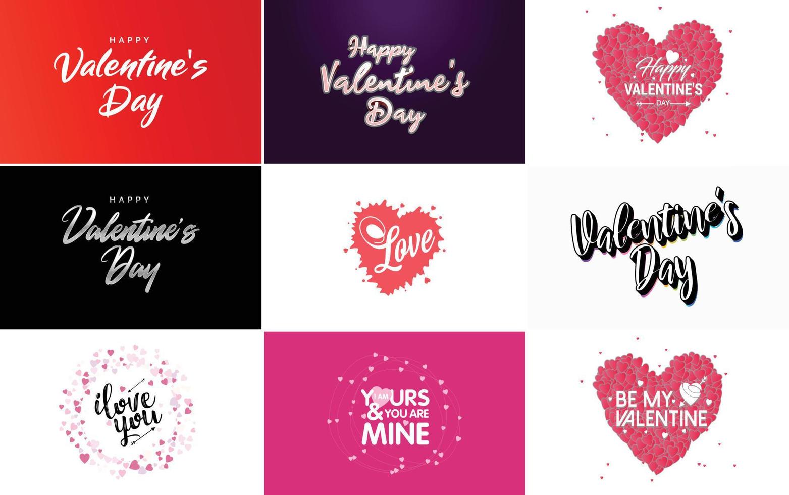 Happy Valentine's Day typography poster with handwritten calligraphy text. isolated on white background vector illustration