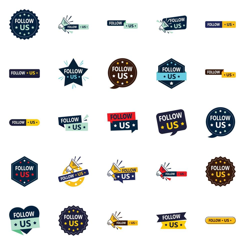 25 Follow-Increasing Follow Us Graphic Elements for Instagram and Pinterest vector
