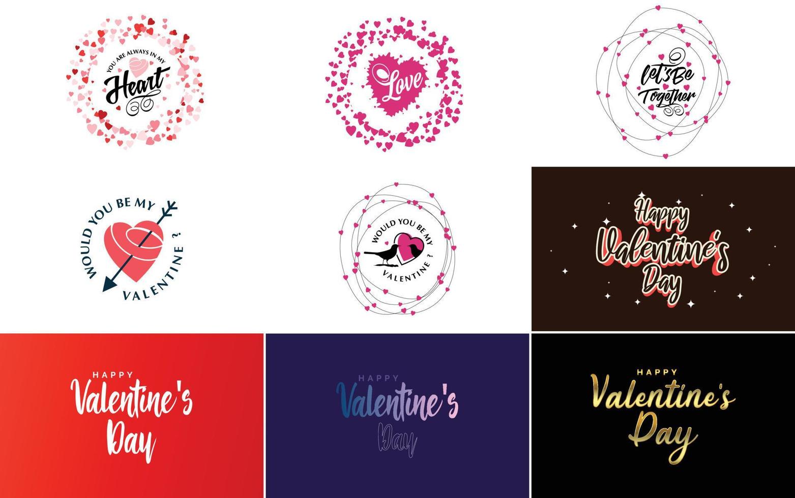 Happy Valentine's Day typography poster with handwritten calligraphy text. isolated on white background vector illustration