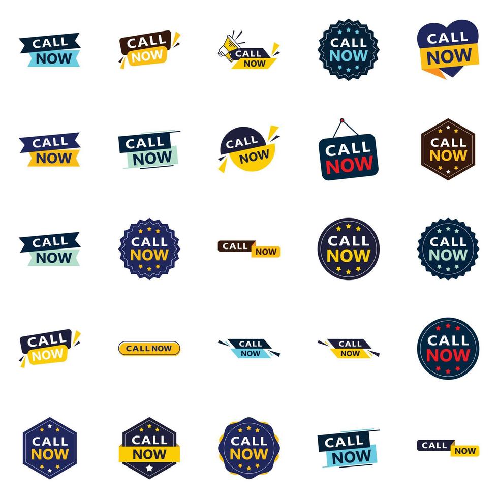 25 Versatile Typographic Banners for promoting calling across media vector