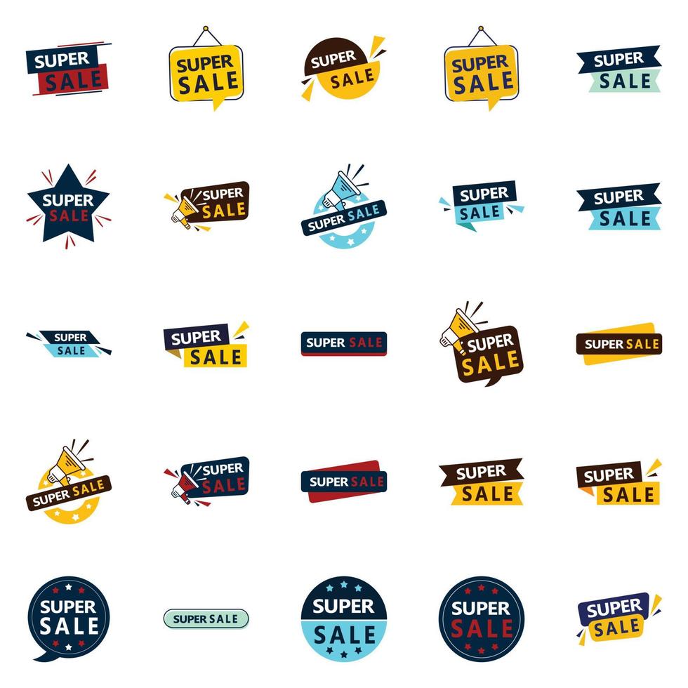 25 High-Converting Super Sale Graphic Elements for Digital Marketing vector