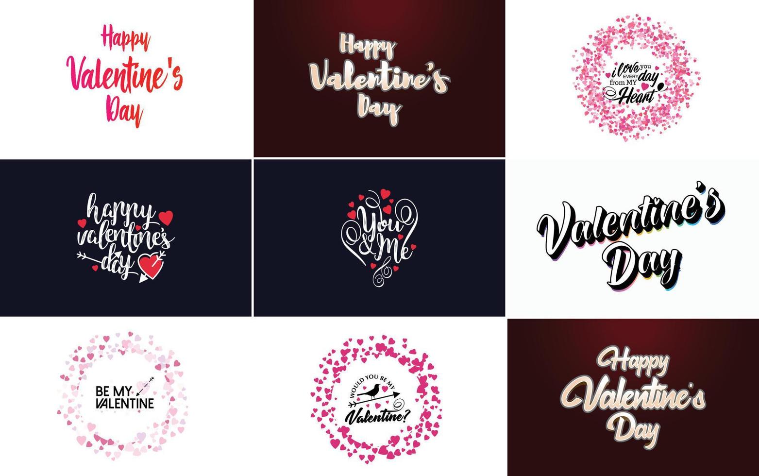 Valentine's Day greeting card template set vector