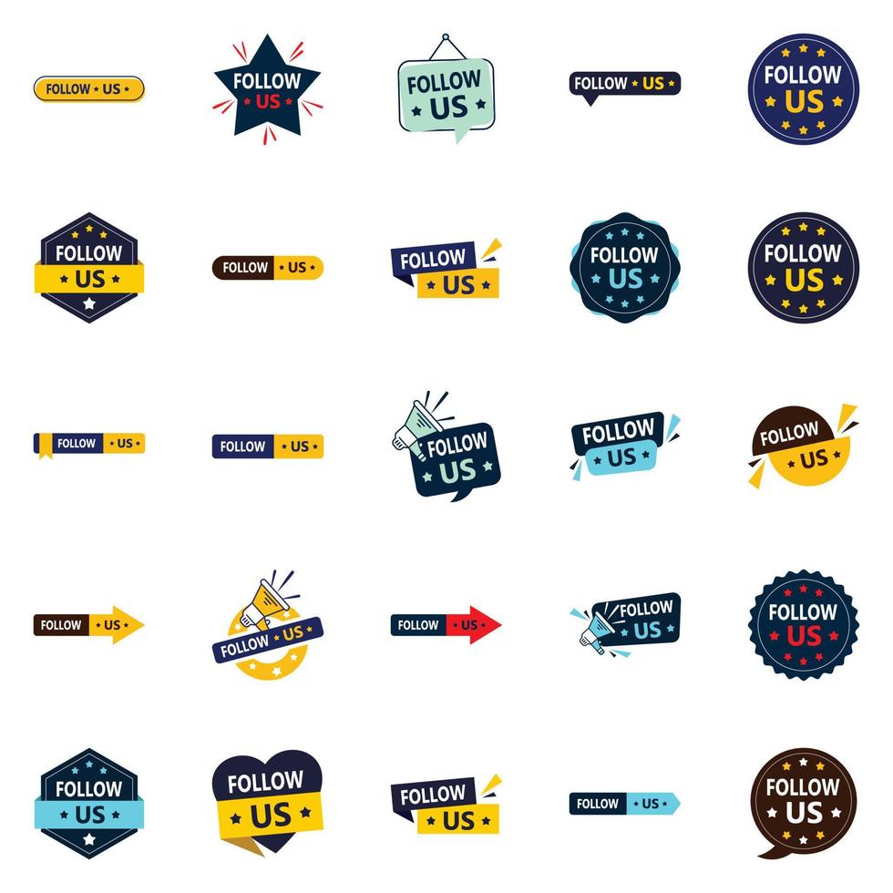 20 Engaging Follow Us Banners for Social Media Advertising vector