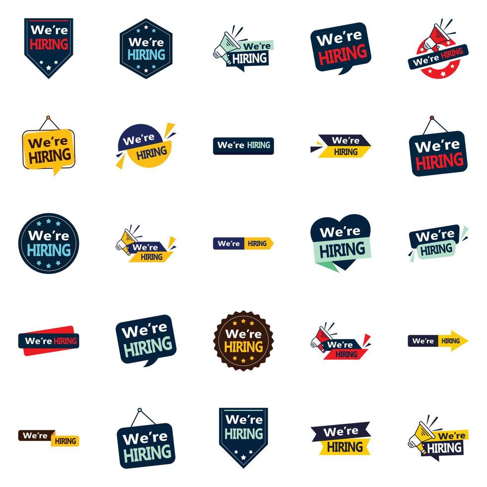 We're Hiring 25 Eye catching Vector Elements for Recruitment Advertisements