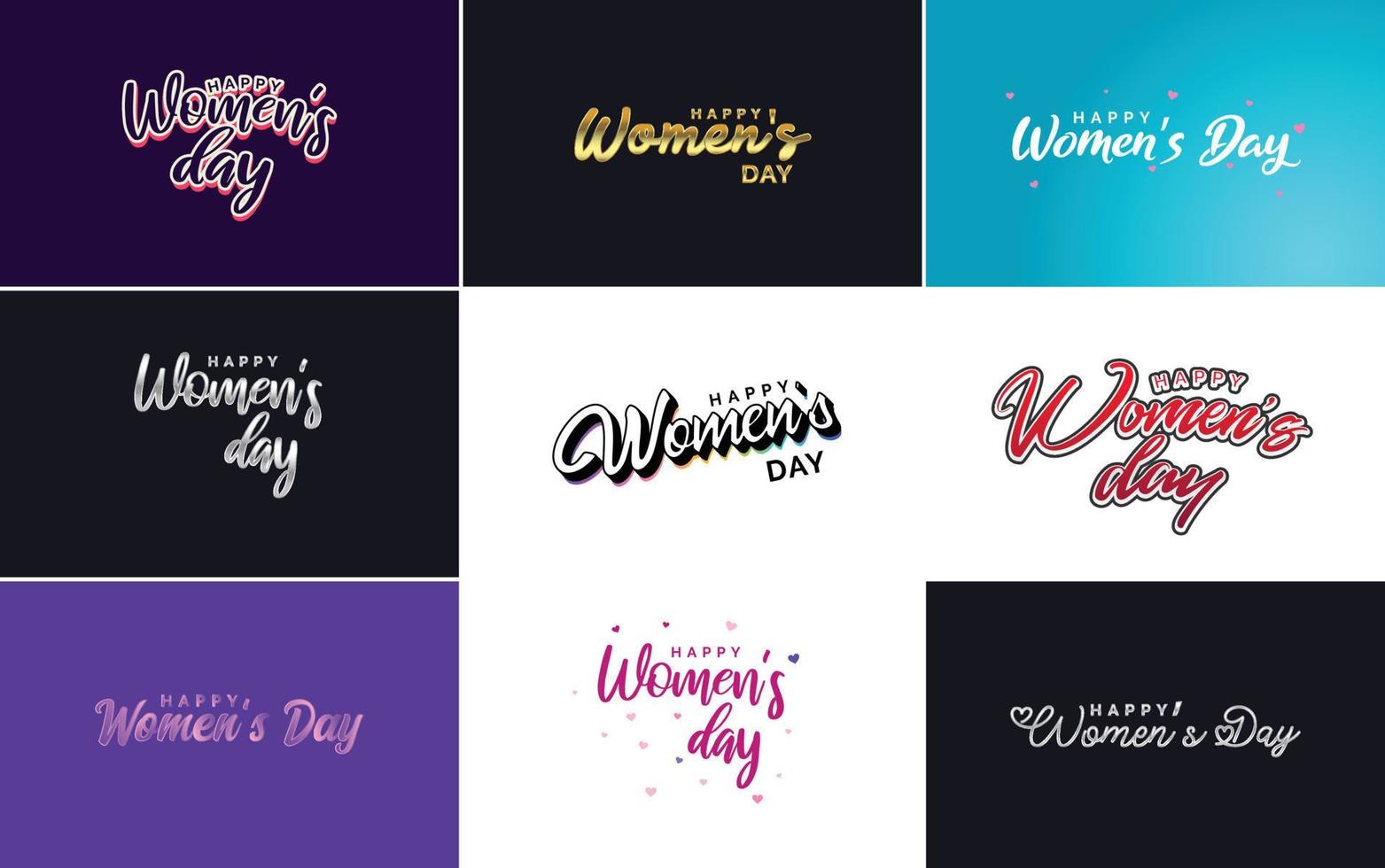 International Women's Day lettering with a love shape. suitable for use in cards. invitations. banners. posters. postcards. stickers. and social media posts vector
