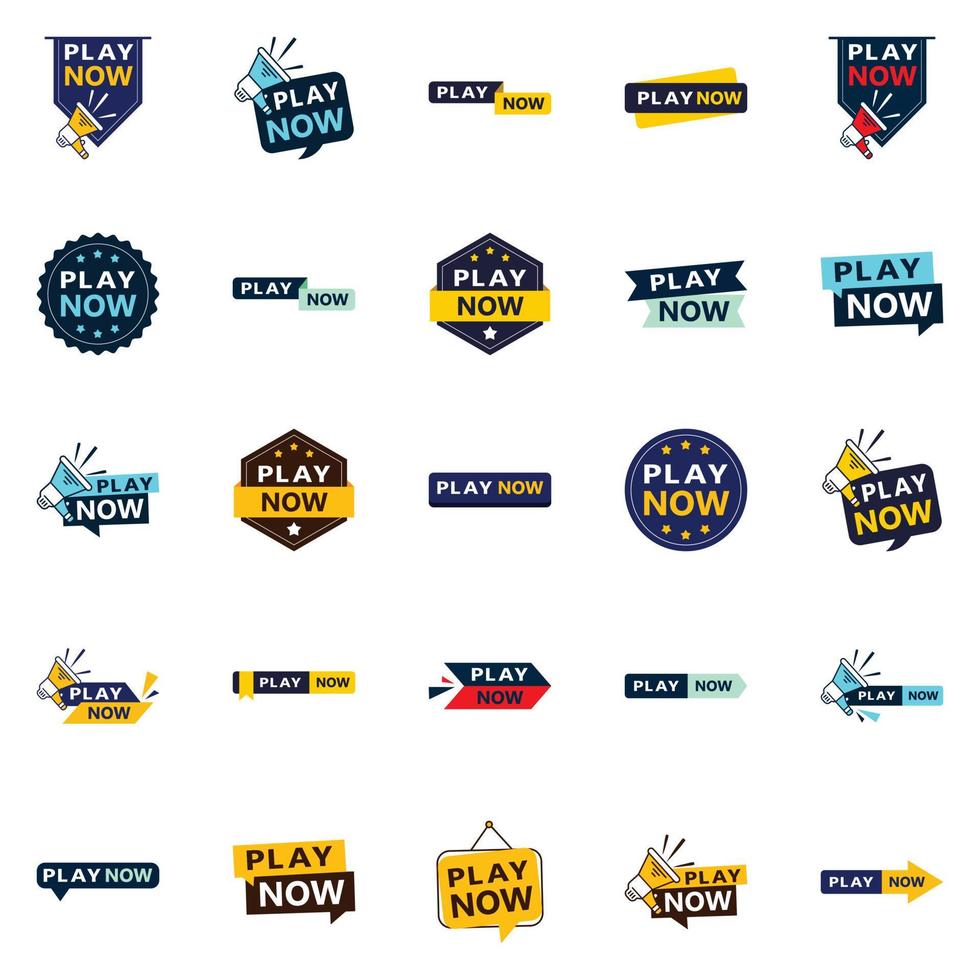 25 Dynamic Play Now Banners to Help You Promote Your Business vector