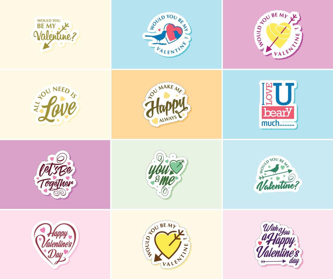 Valentine's Day Graphics Stickers to Show Your Love and Devotion vector