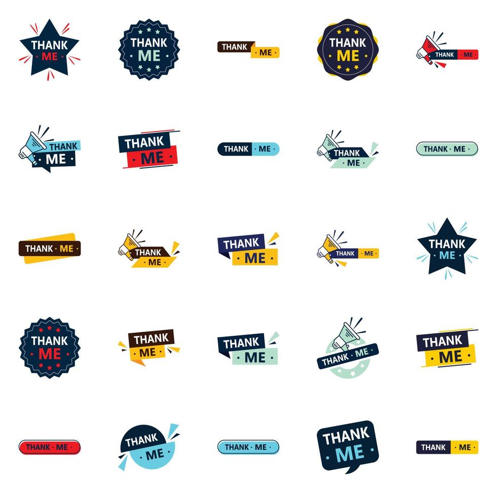 Say Thank You in Style with Our Pack of 25 Thank Me Banners vector