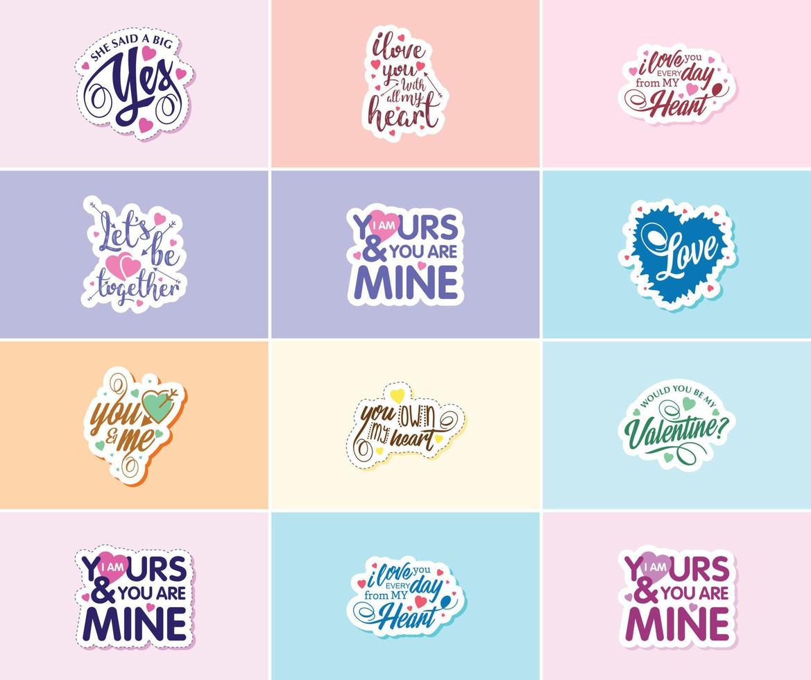 Express Your Love with Valentine's Day Graphics Stickers vector