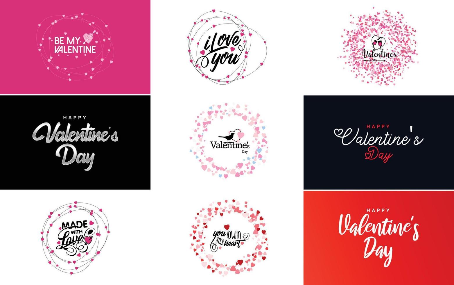 Happy Valentine's Day typography poster with handwritten calligraphy text. isolated on white background vector illustration