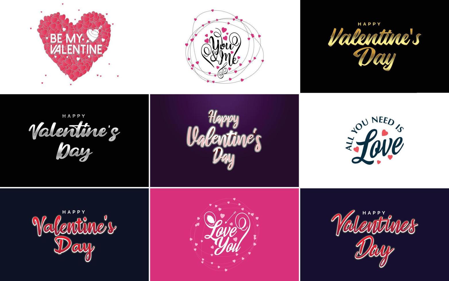 Valentine lettering with a heart design. Suitable for use in Valentine's Day cards and invitations vector