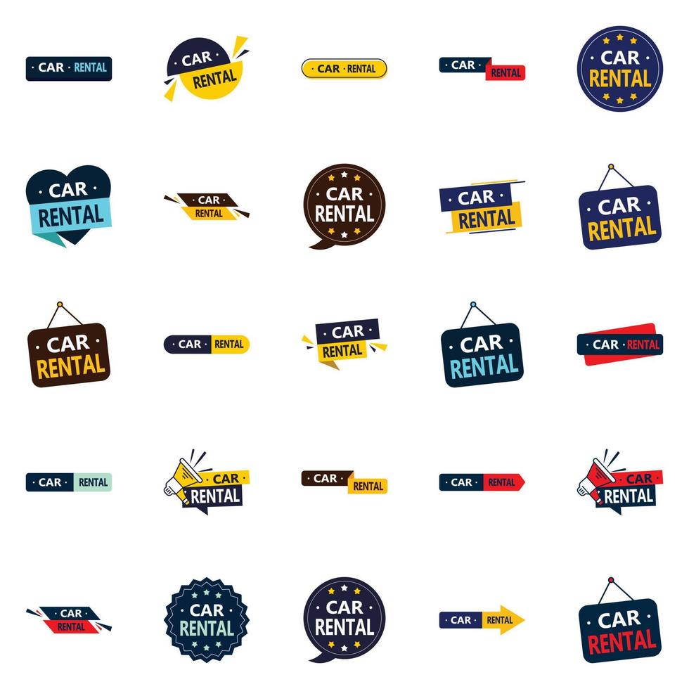 Car Rental 25 Innovative vector elements for a bold brand image