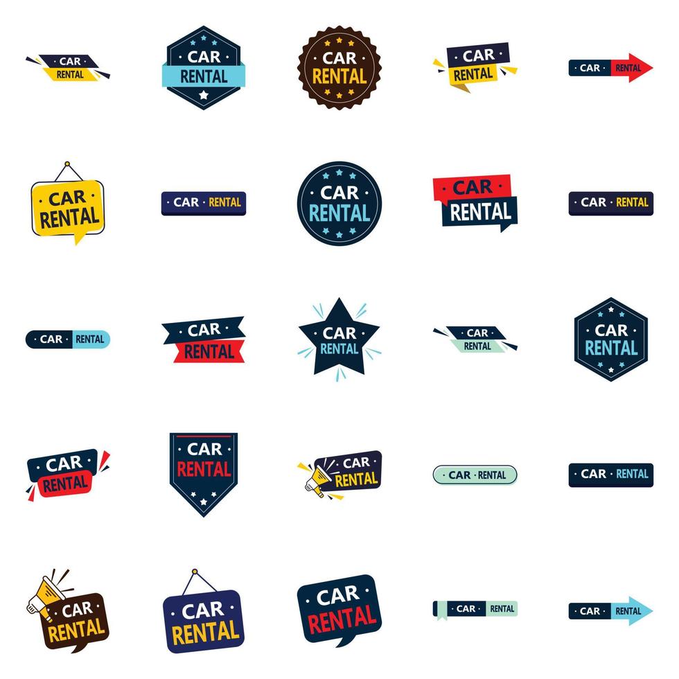 Car Rental 25 Unique vector elements for a fresh and professional brand  identity 18713285 Vector Art at Vecteezy