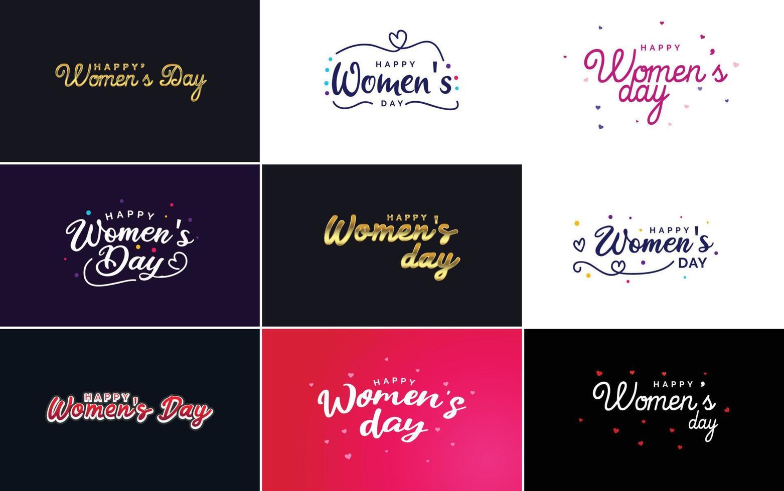 International Women's Day lettering with a love shape. suitable for use in cards. invitations. banners. posters. postcards. stickers. and social media posts vector