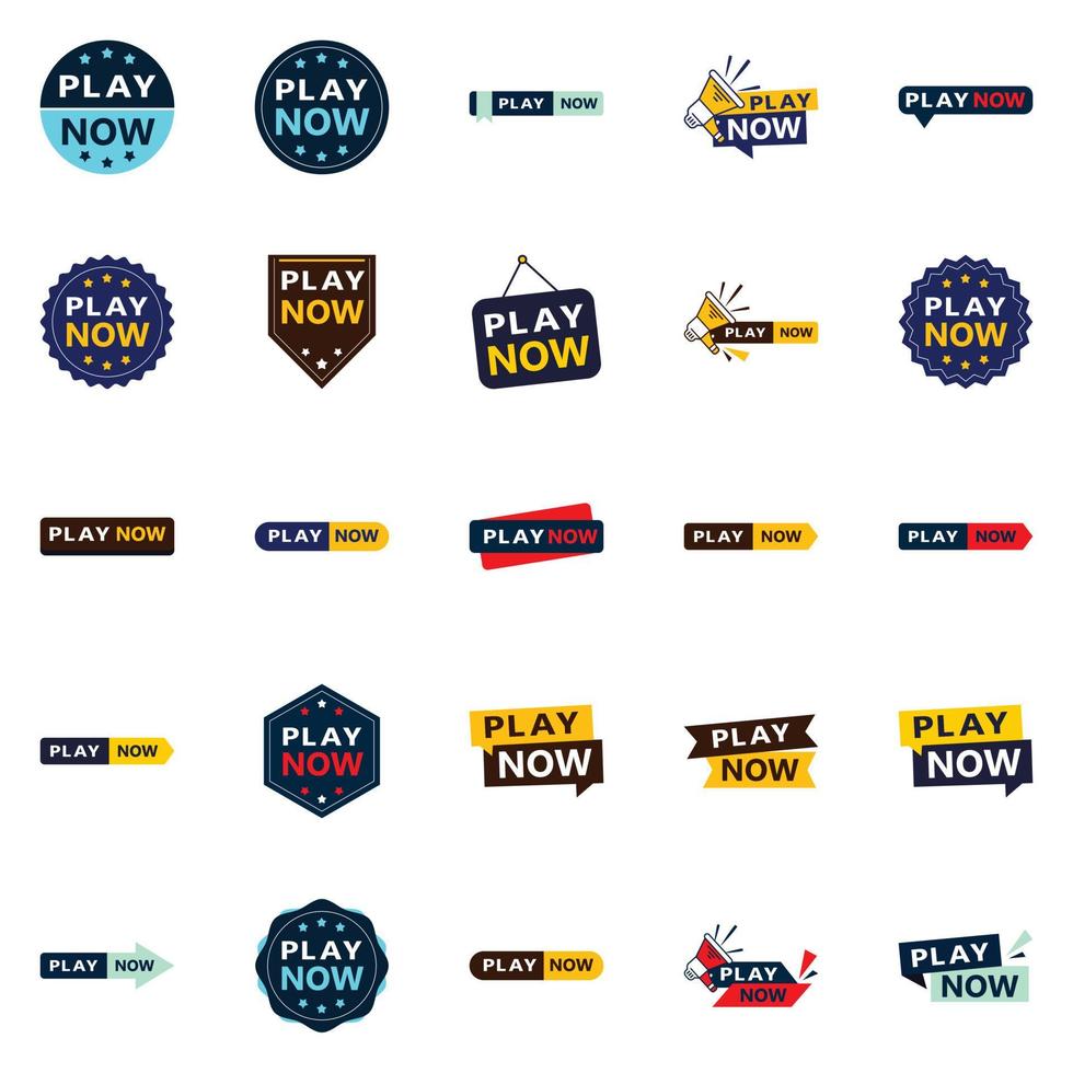 25 Professional Play Now Banners to Elevate Your Brand vector