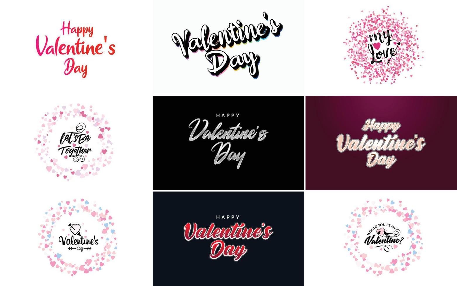 plantilla de banner de feliz día de san valentín con un tema romántico y un esquema de color rojo vector