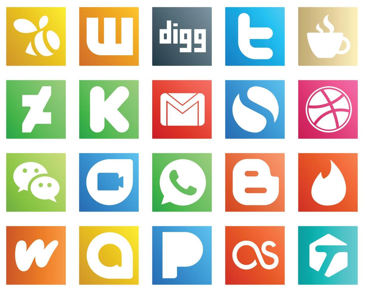 20 High Quality Social Media Icons such as messenger. dribbble. deviantart. simple and email icons. High definition and versatile vector