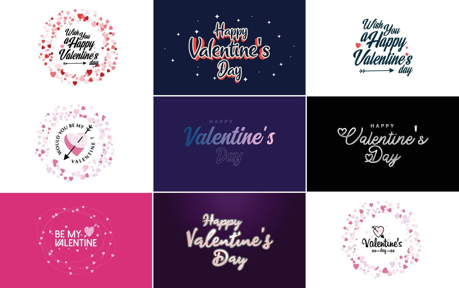 Happy Valentine's Day banner template with a romantic theme and a red color scheme vector