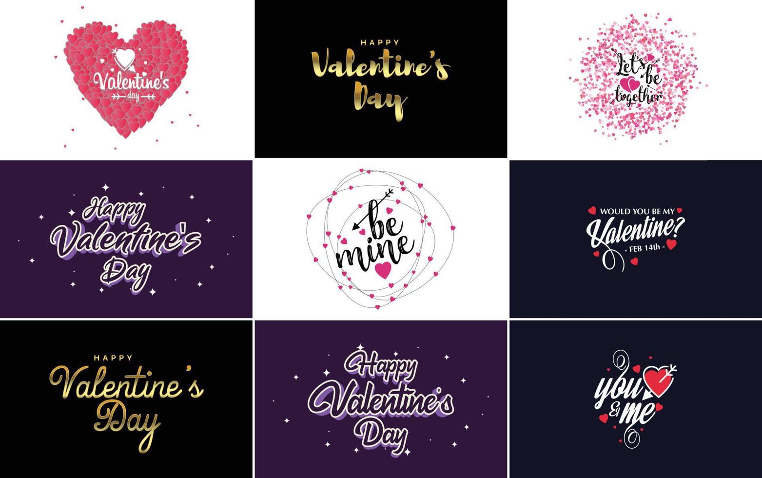 Happy Valentine's Day typography poster with handwritten calligraphy text. isolated on white background vector