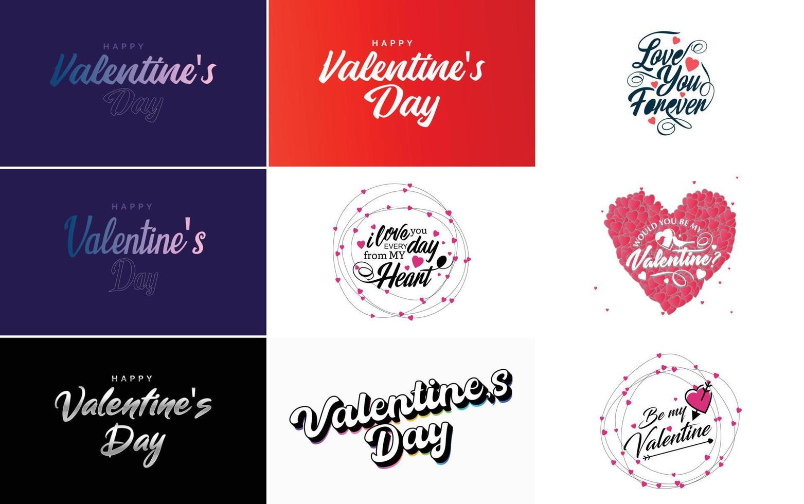 Happy Valentine's Day typography poster with handwritten calligraphy text. isolated on white background vector illustration