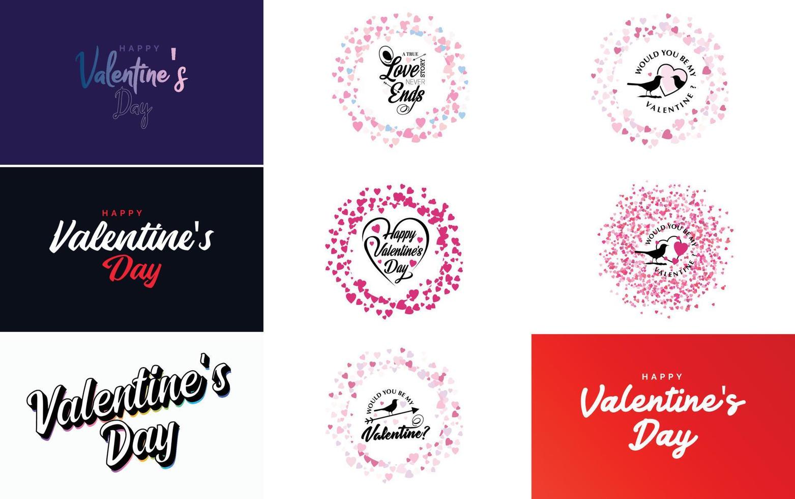 Happy Valentine's Day typography poster with handwritten calligraphy text. isolated on white background vector illustration