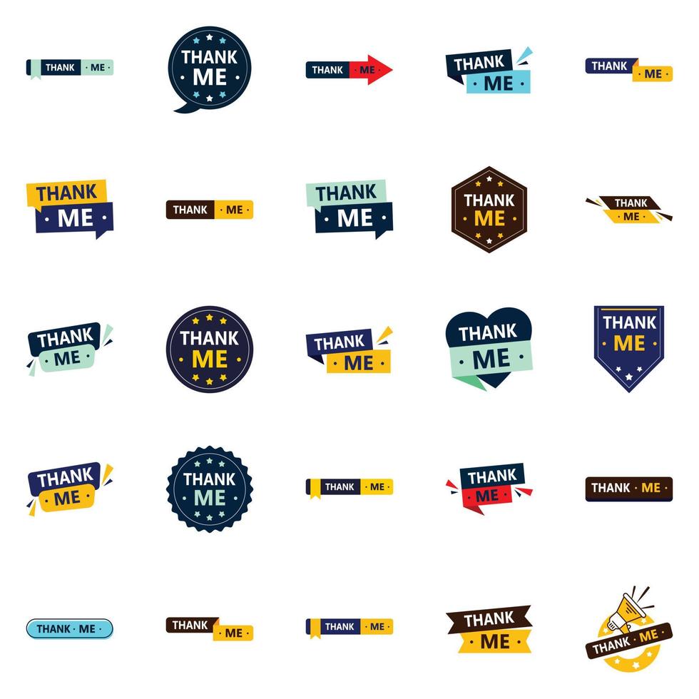 Get Your Customers to Feel Appreciated with Our Pack of 25 Thank Me Banners vector