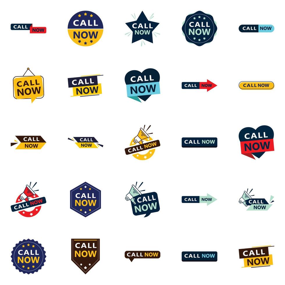 25 Versatile Typographic Banners for promoting calling across platforms vector