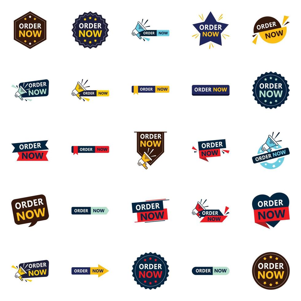 25 Dynamic Order Now Banners to Help You Promote Your Business vector