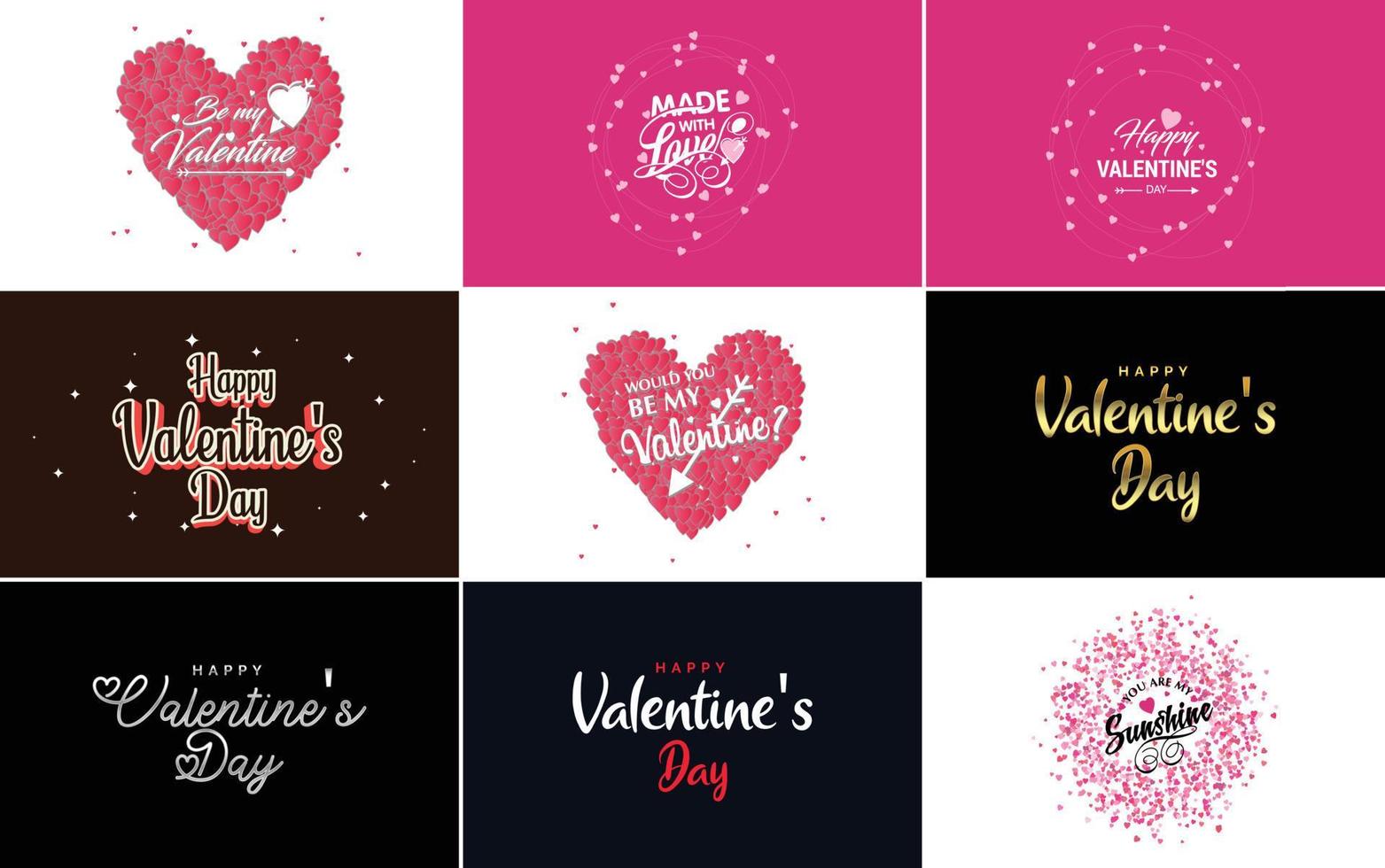 Happy Valentine's Day hand-drawn lettering vector illustration suitable for use in design of flyers. invitations. posters. brochures. and banners