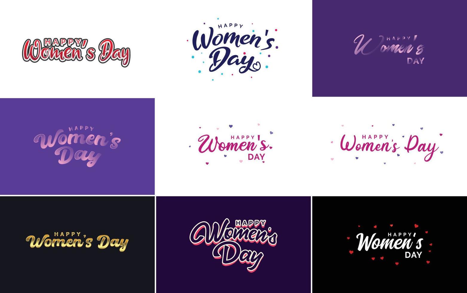 International Women's Day lettering with a love shape. suitable for use in cards. invitations. banners. posters. postcards. stickers. and social media posts vector