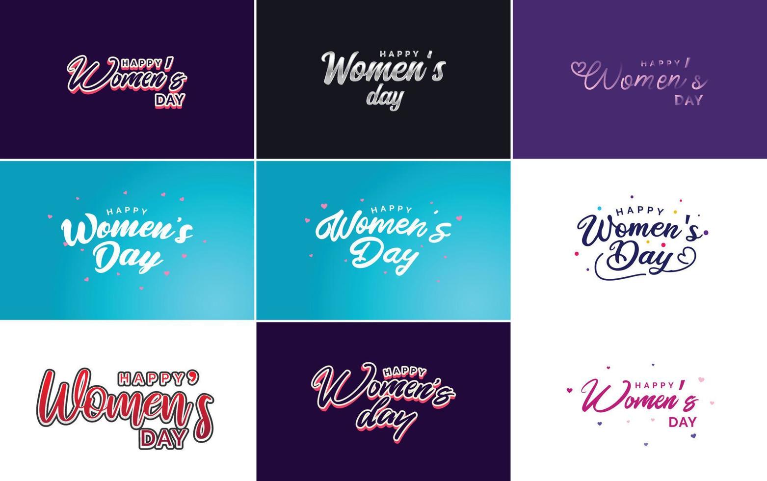 Set of Happy International Woman's Day signs and emblems vector design elements. signs. labels. and badges collection