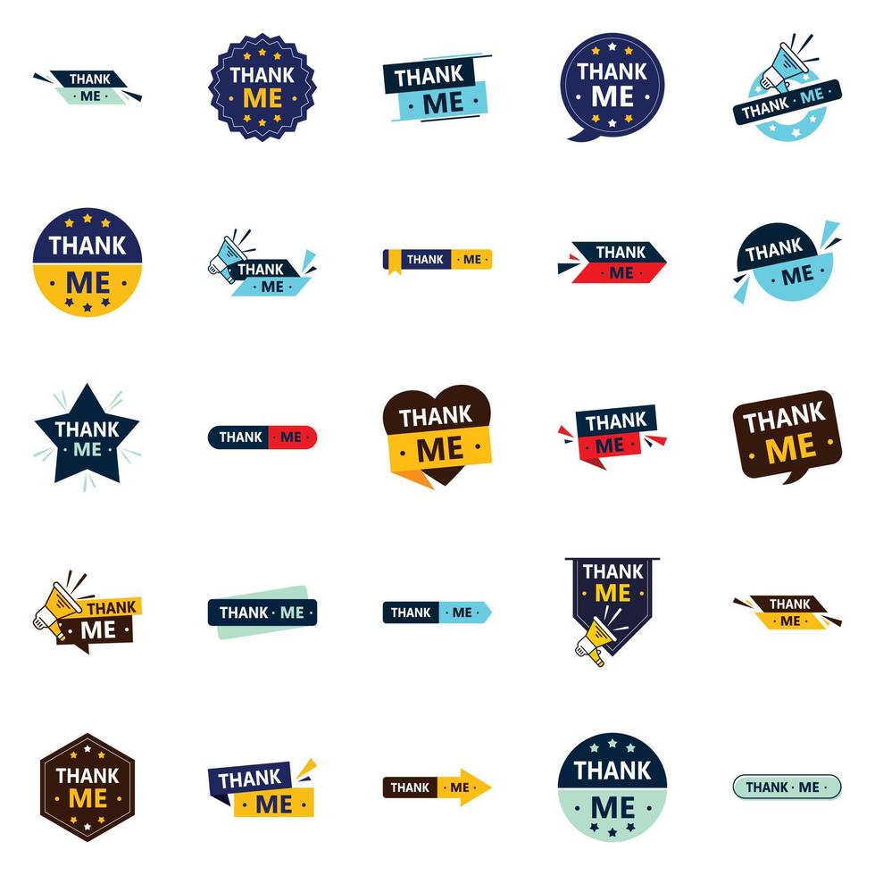 25 Unique Thank Me Banners to Show Your Appreciation vector